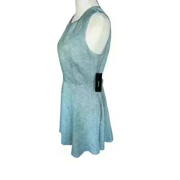 LULUS Winsome Mint Blue Backless Open Back Skater Mini Dress Pockets Size Medium - Picture 4 of 13